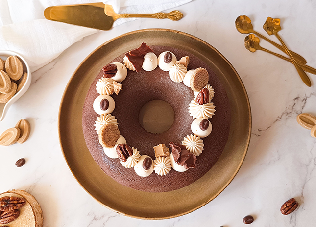 entremet chocolat café et pécan