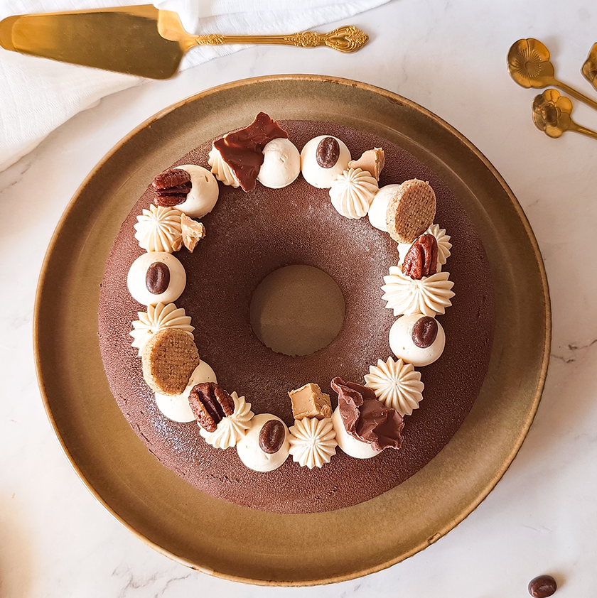 entremet café chocolat et pécan 