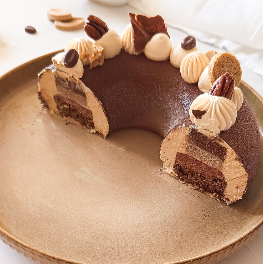 entremet chocolat café et pécan