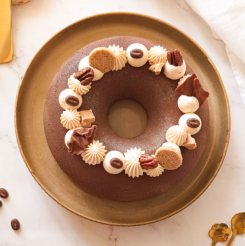 entremet chocolat au lait café et pécan