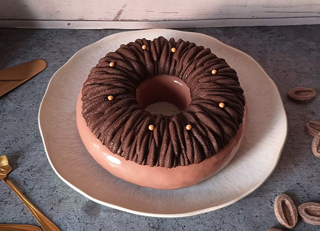 entremet chocolat au lait et caramel