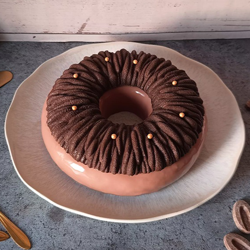 entremet chocolat au lait et caramel