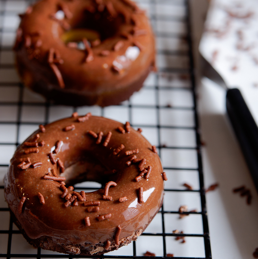 Entremets donuts chocolat et vanille