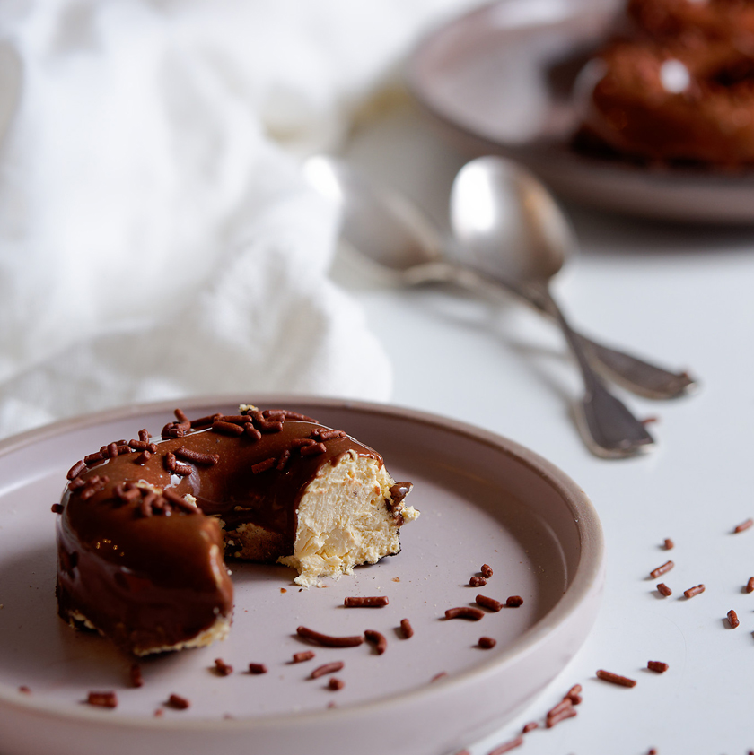 Entremets donuts chocolat et vanille
