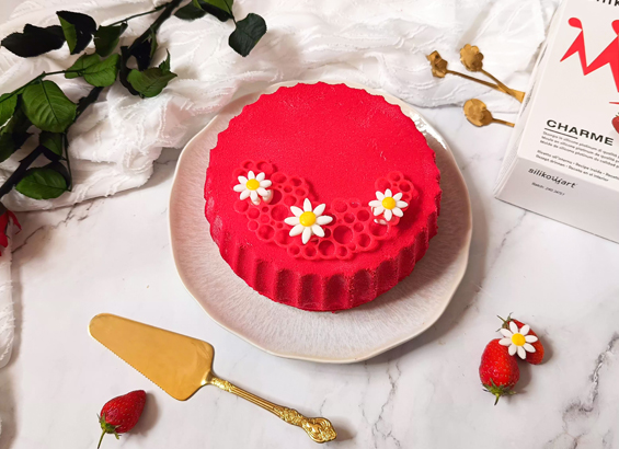 Entremets fraise et pistache