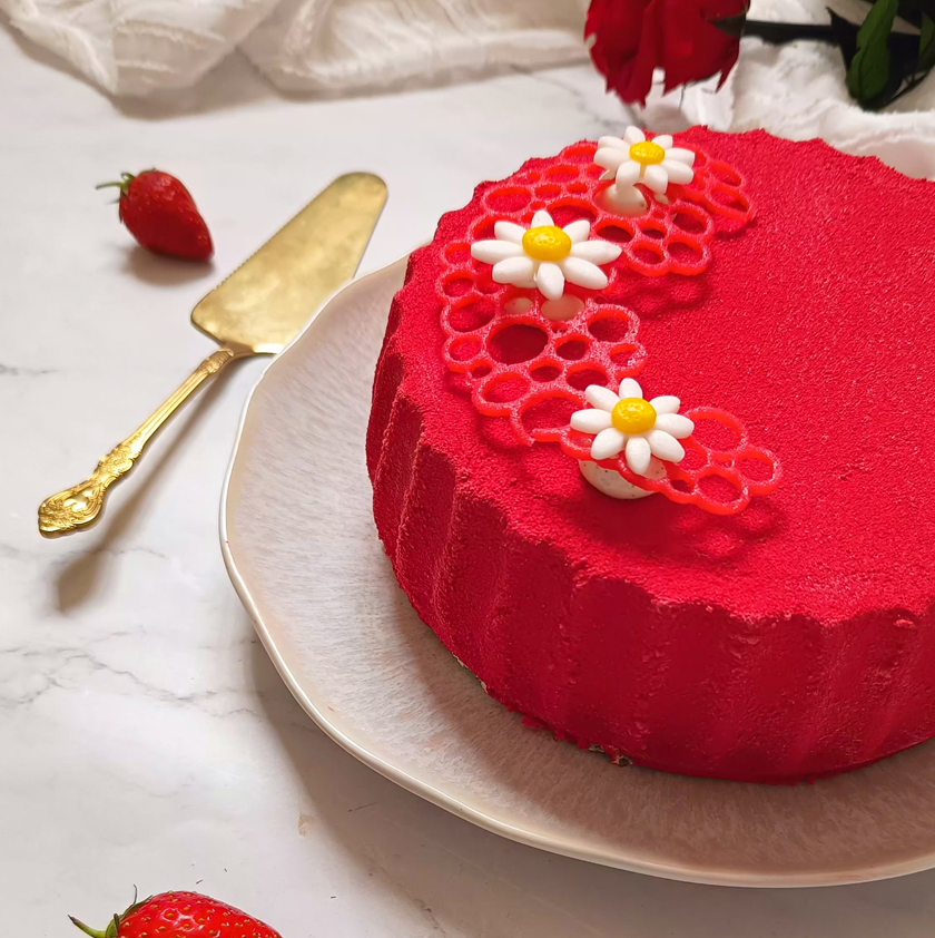 Entremets fraise et pistache
