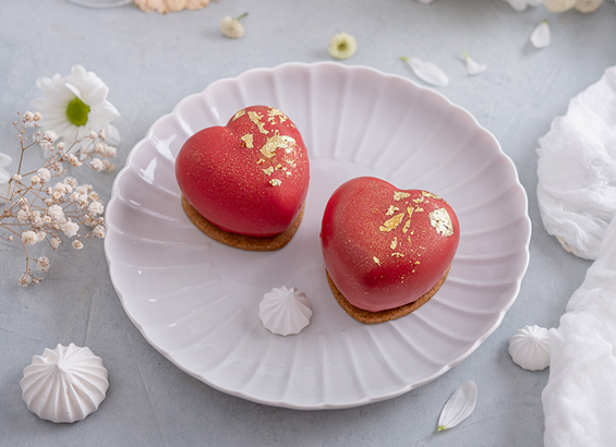 Entremets framboise et pistache