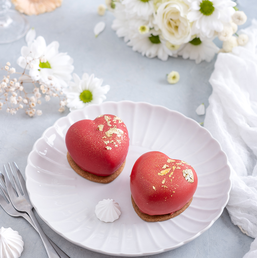Entremets framboise et pistache