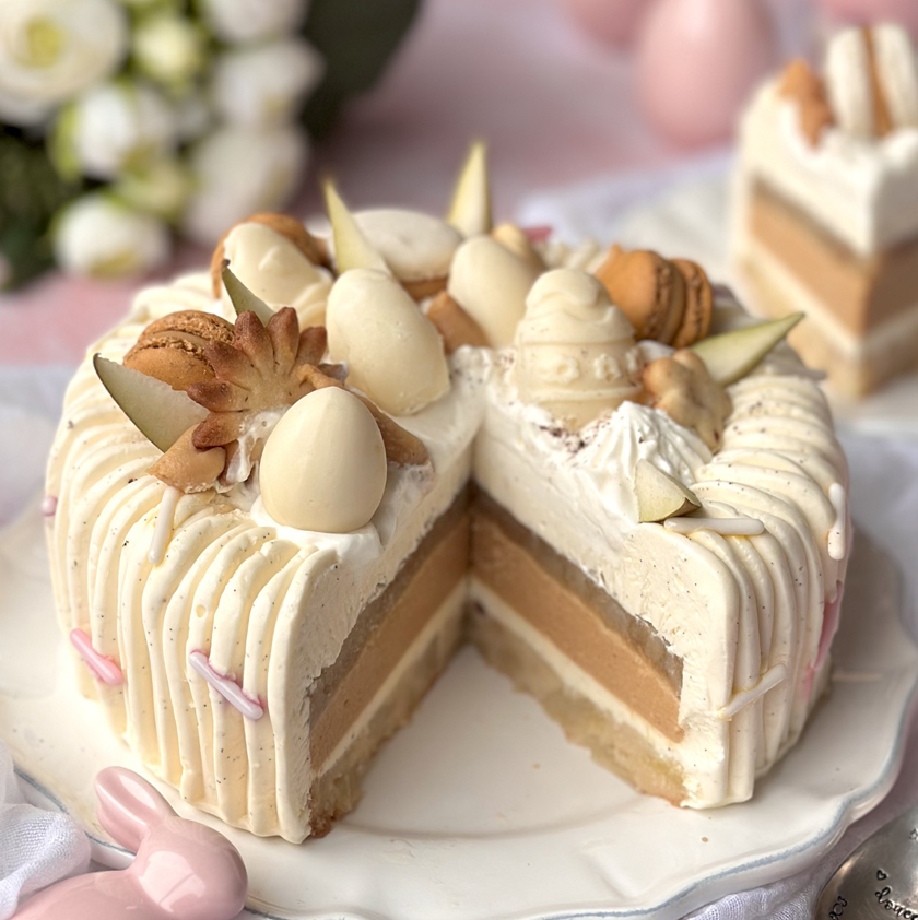 Entremets poire caramel