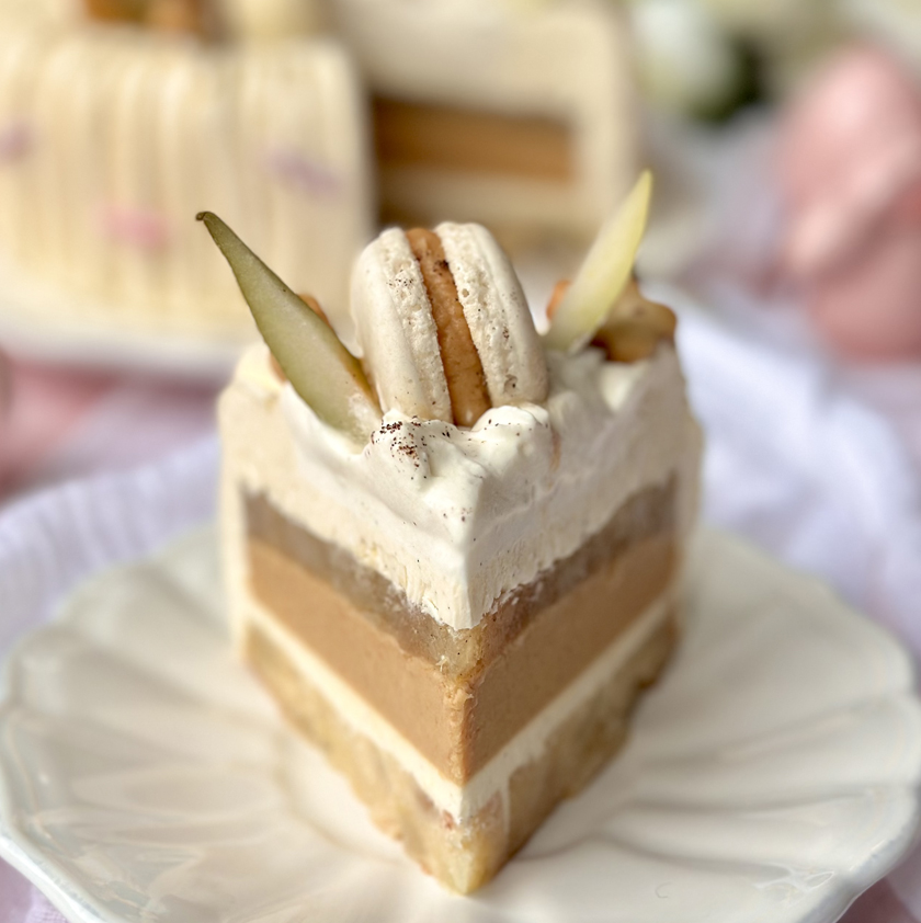 Entremets poire caramel