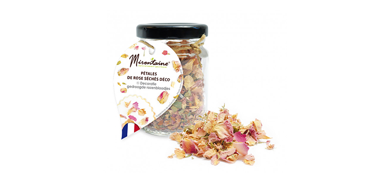 Pétales de Rose Séchées Alimentaires 4,5 g Mirontaine