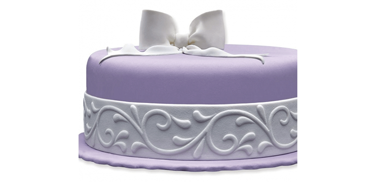 Ruban Pate à Sucre Blanc Arabesque 1,25 m x H 5 cm Patisdécor