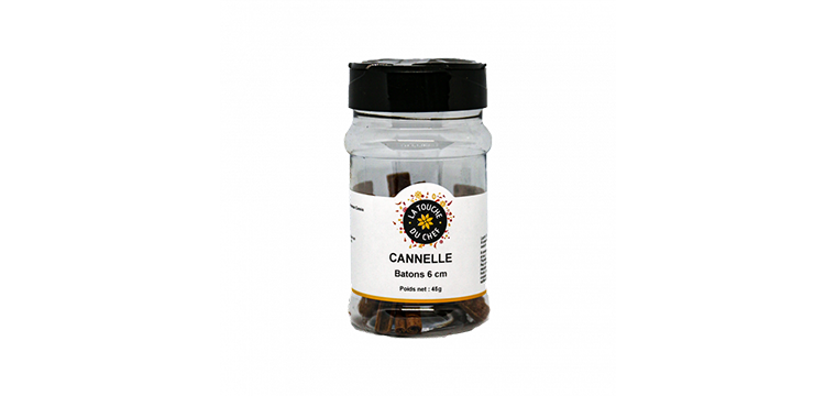 Écorce de Cannelle de 6 cm Indonésie 45 g La Touche du Chef