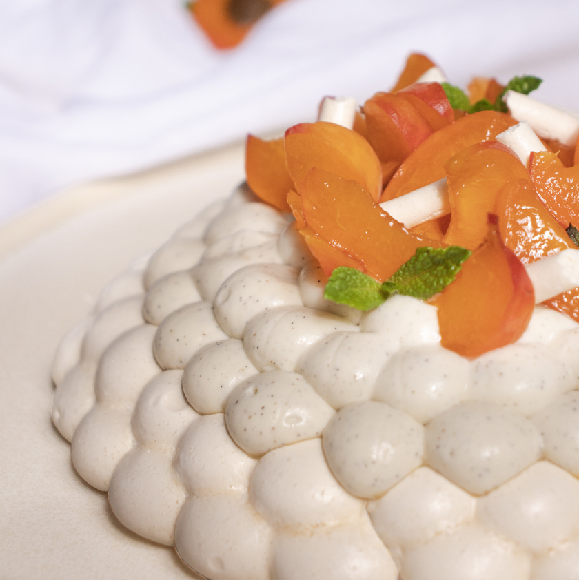 Pavlova aux abricots