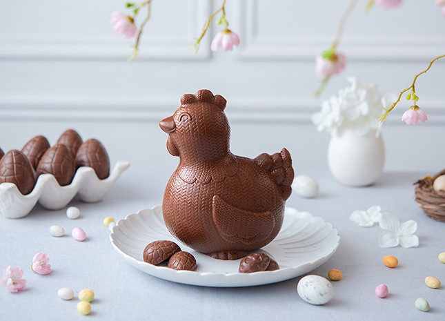 Poule chocolat spéculoos Pâques