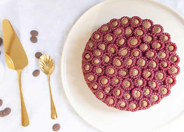 tarte chocolat au lait framboises
