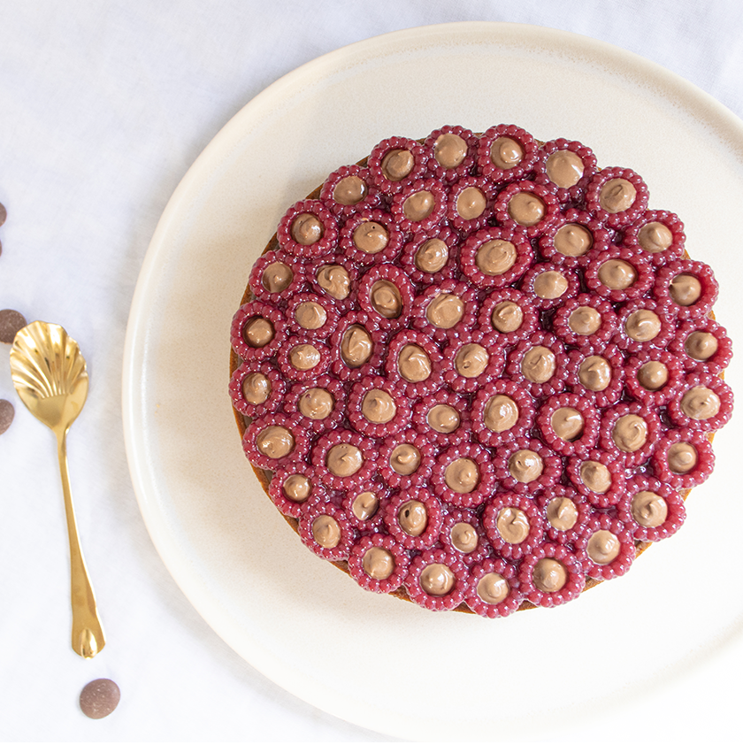 tarte chocolat au lait framboises