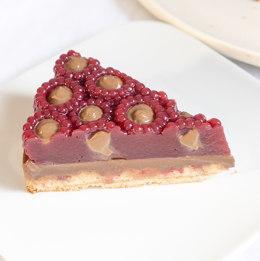 tarte chocolat au lait framboises