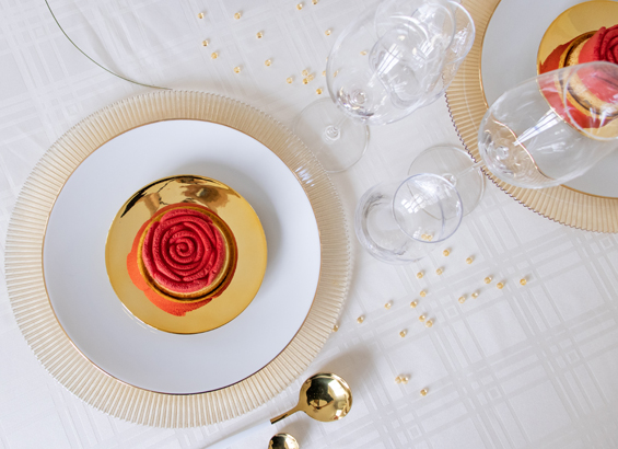 Entremets rose vanille et framboise