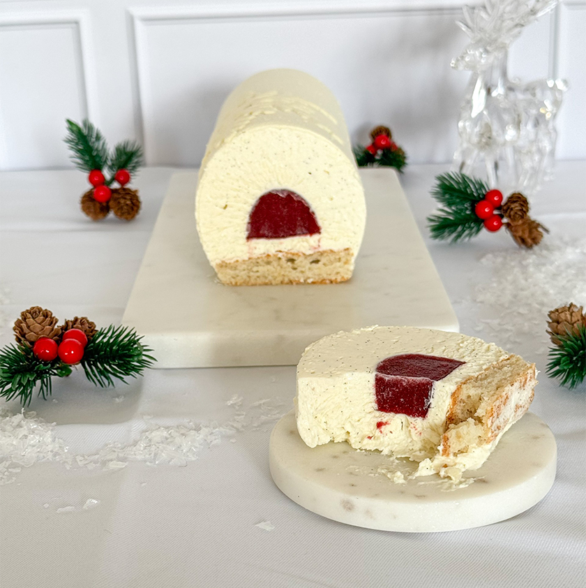 Bûche vanille framboise