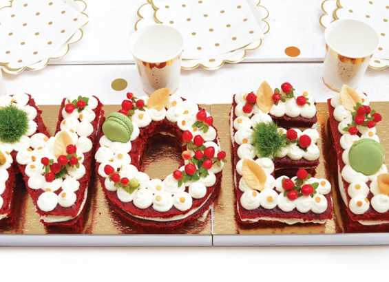 letter cake red velvet noël