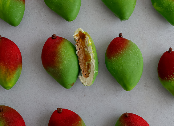 Entremets trompe l'œil mangue