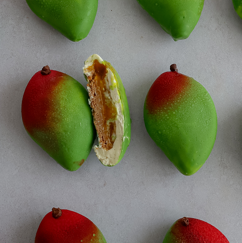 Entremets trompe l'œil mangue