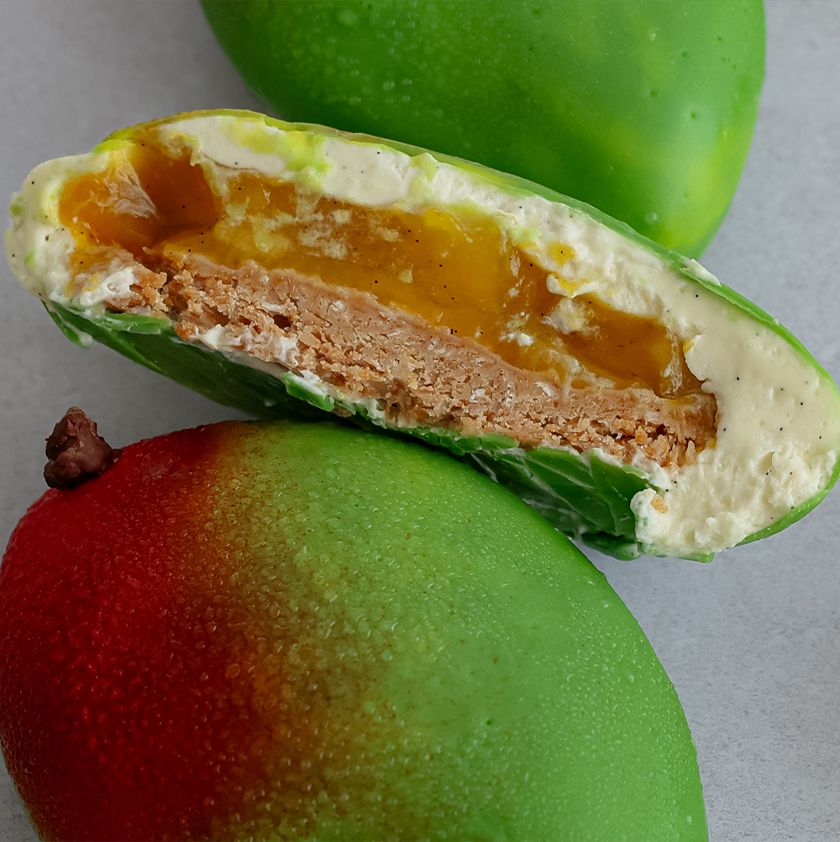Entremets trompe l'œil mangue