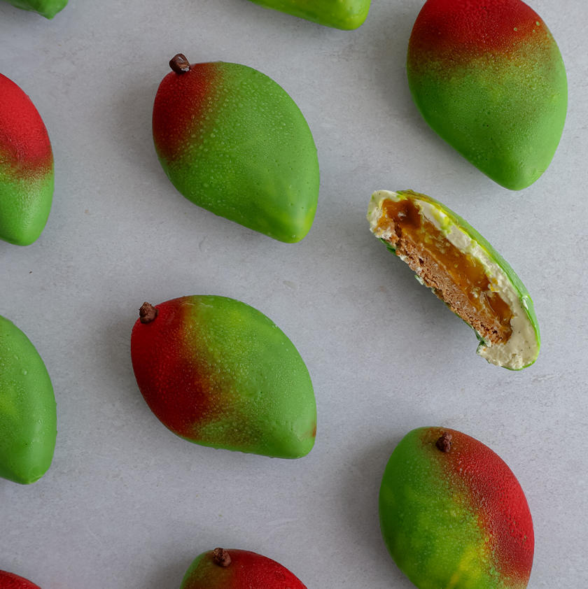 Entremets trompe l'œil mangue