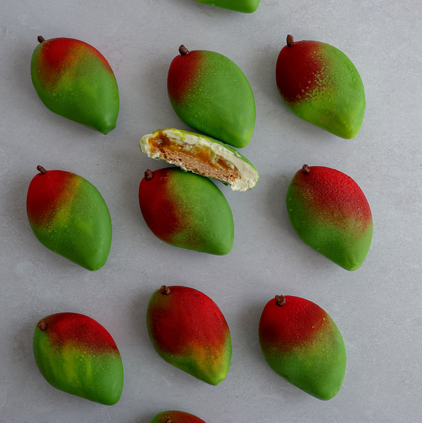 Entremets trompe l'œil mangue