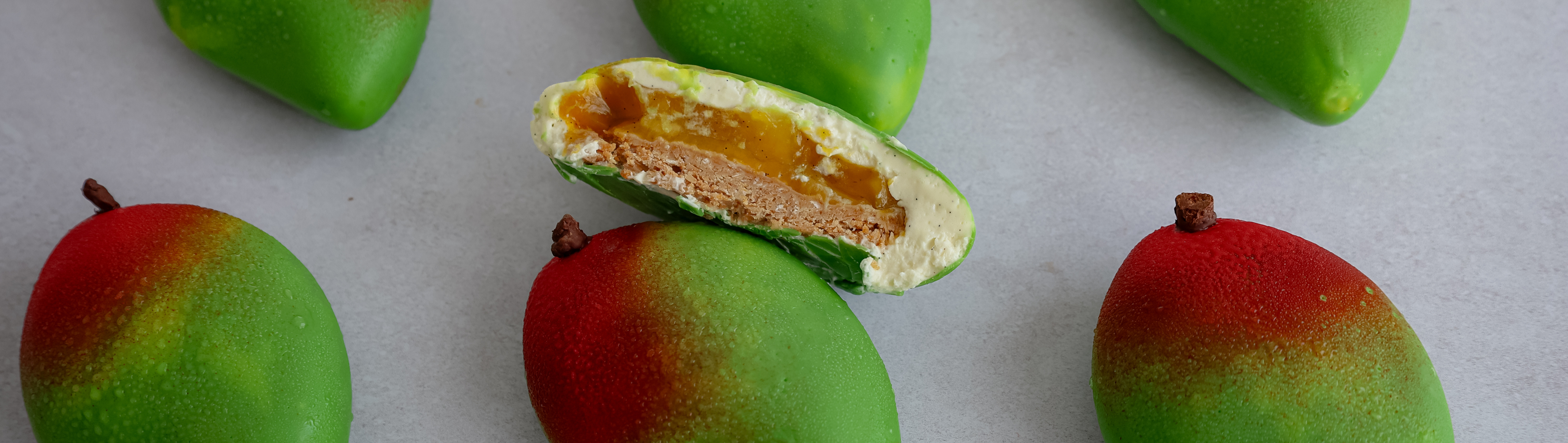 Entremets trompe l'œil mangue