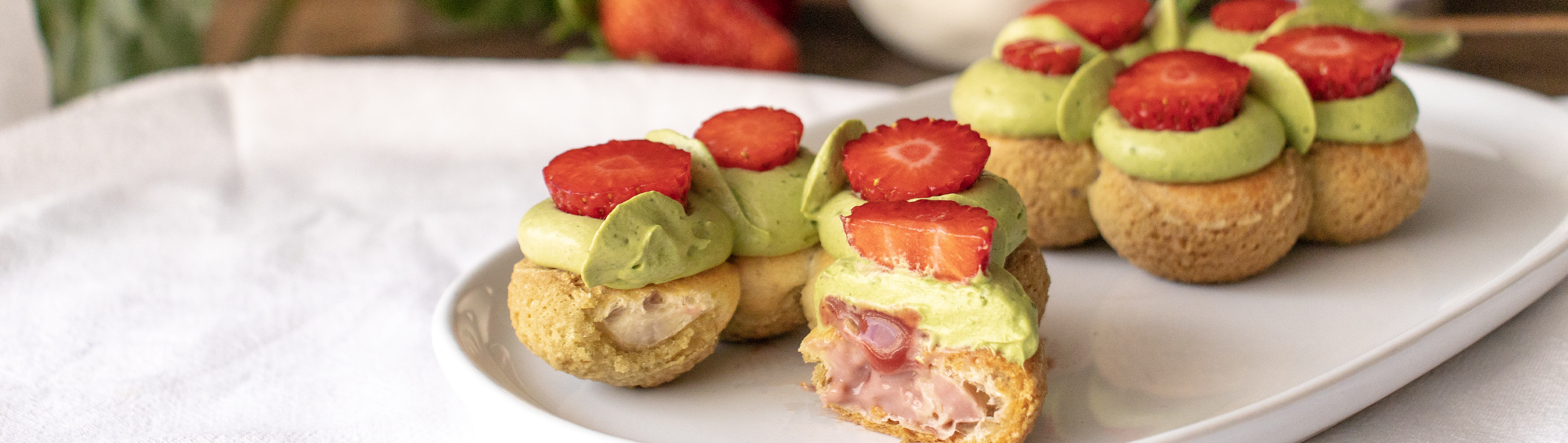 Saint-Honoré fraise matcha