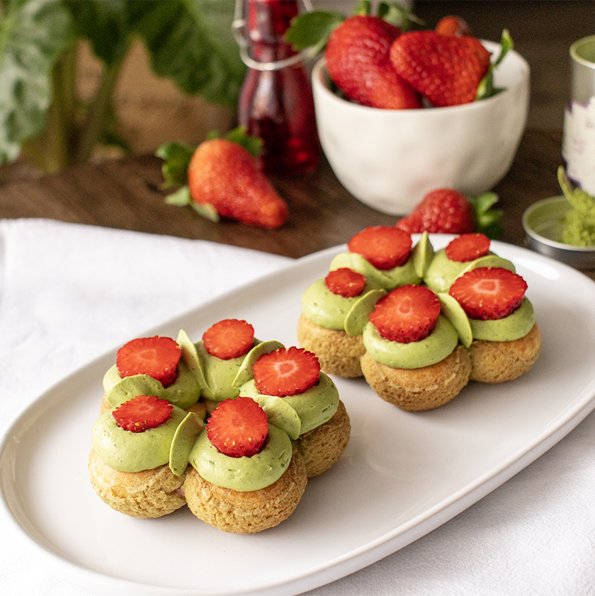 Saint-Honoré fraise matcha