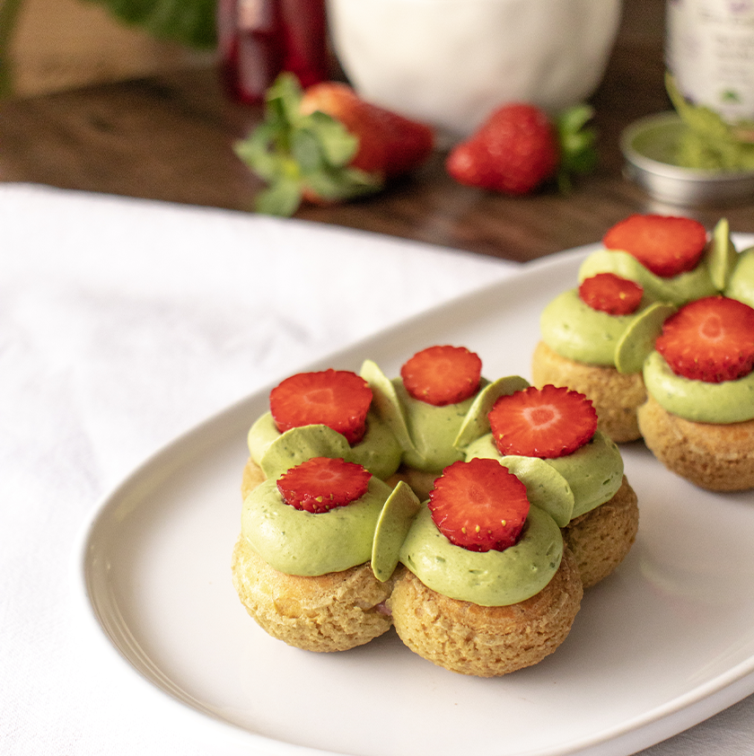 Saint-Honoré fraise matcha
