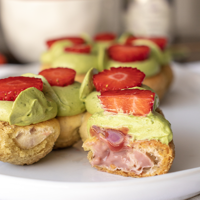 Saint-Honoré fraise matcha