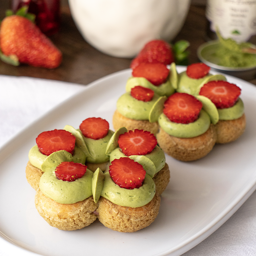 Saint-Honoré fraise matcha