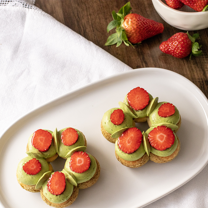 Saint-Honoré fraise matcha