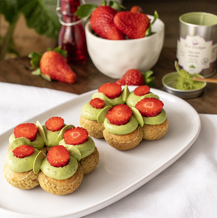 Saint-Honoré fraise matcha