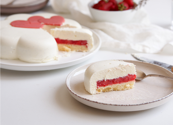 Entremets vanille fraise gingembre