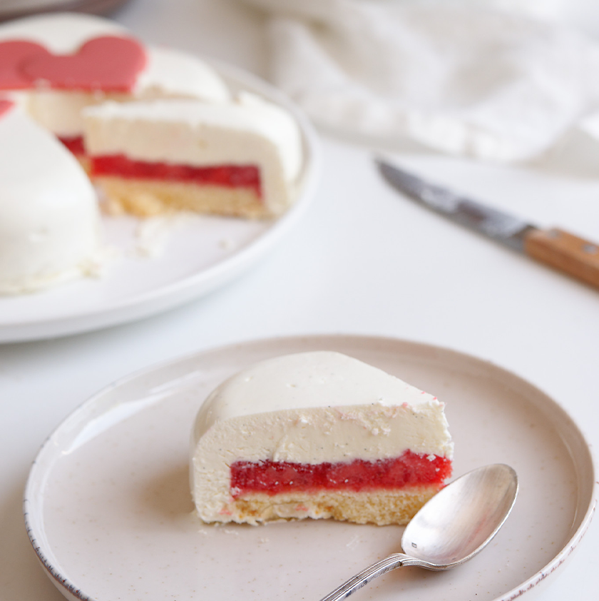Entremets vanille fraise gingembre