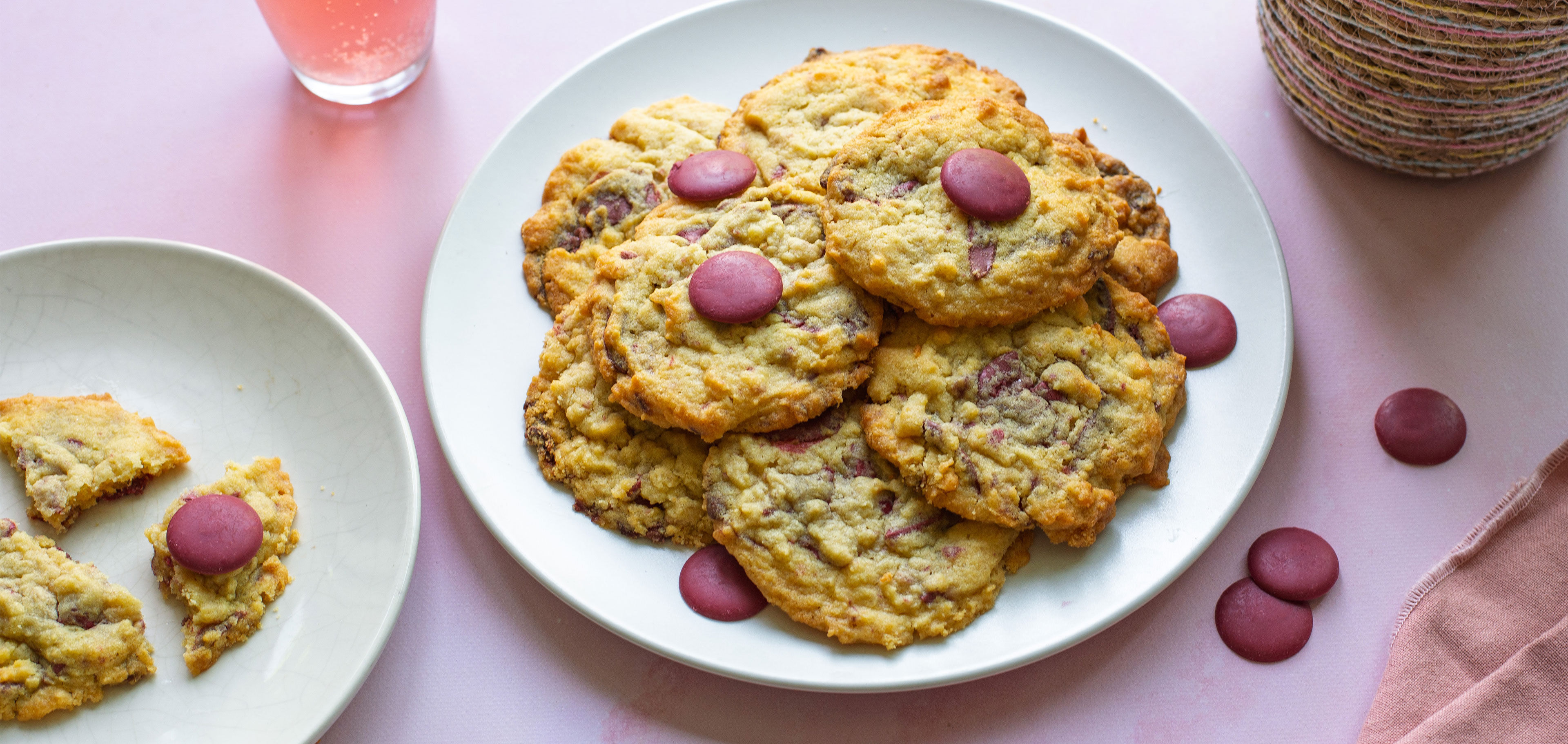 Cookies amandes choco framboise