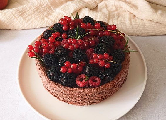 entremets panier de mûres