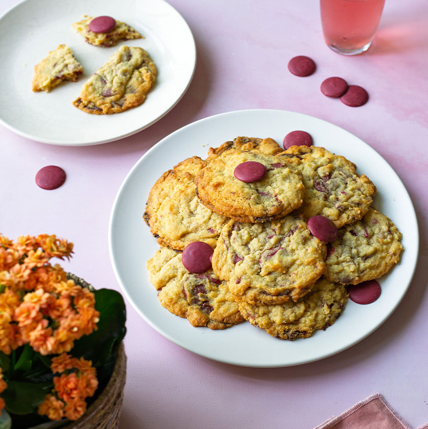 Cookies amandes choco framboise