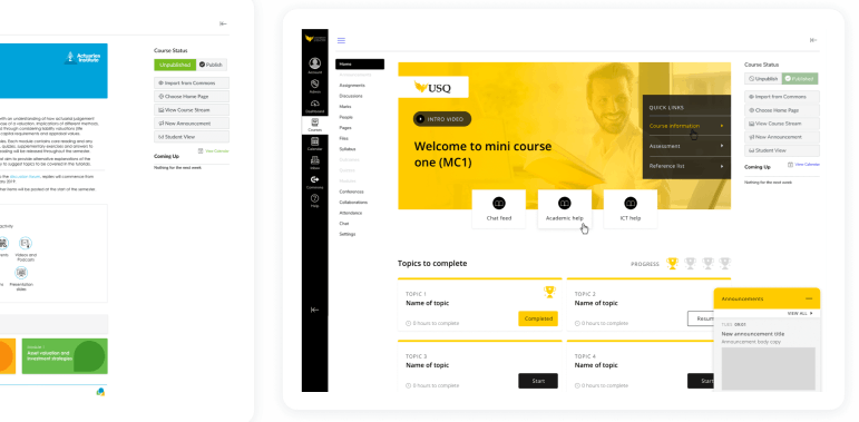 A Canvas web page