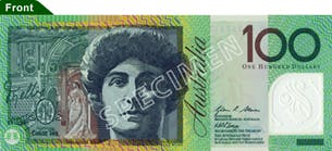Australiensisk 100 dollar sedel 