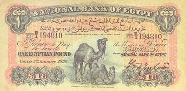 Egyptiskt pund sedel, valuta Egypten 