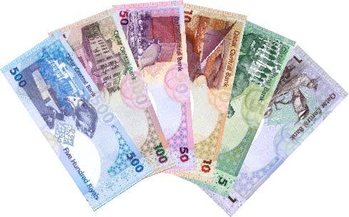 Qatariska rial sedlar, valuta Qatar 