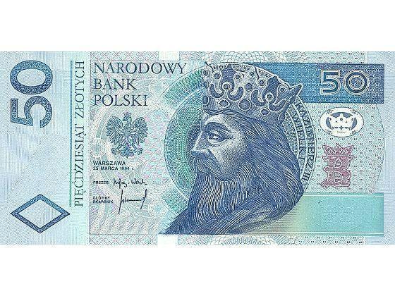 Polska 50 Zloty sedel, valuta Polen 
