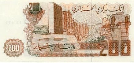 Algerisk dinar 200 sedel, valuta Algeriet 