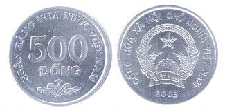 Vietnamesisk 500 dong mynt, valuta Vietnam 